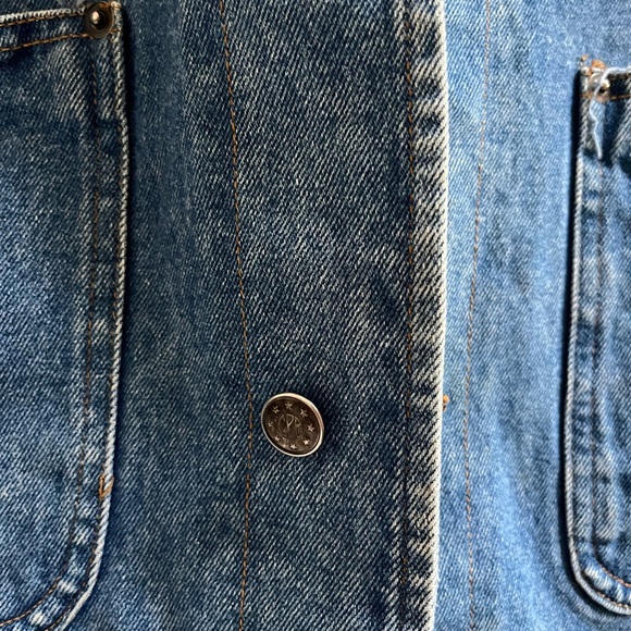 Vintage 90s Canyon River Blues Denim Corduroy Collar Chore Coat M - Picture 5 of 7